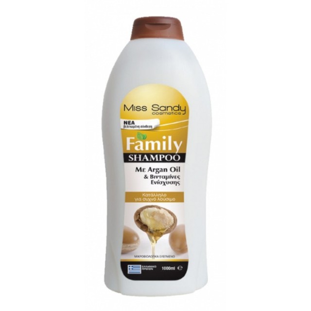 Miss Sandy Family Shampoo, Σαμπουάν Αrgan Oil για Όλους τους Τύπους Μαλλιών, 1000ml