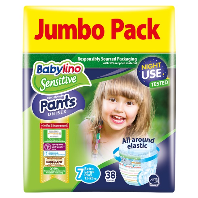 Babylino Pants Unisex No7 Extra Large Plus 15-25kg Jumbo Pack (38τεμ)
