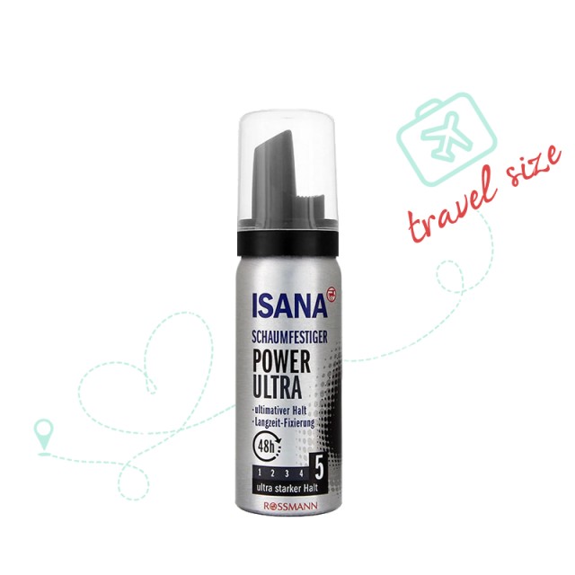 Isana Power Ultra Foam, Αφρός Styling για Δυνατό Κράτημα, 50ml, Travel Size