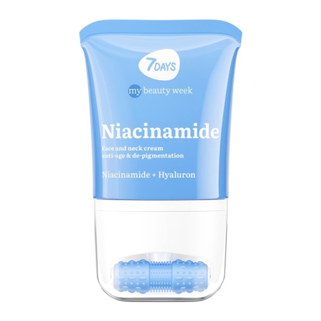 7DAYS MB Niacinamide Face & Neck Cream & Face Roller, Eνυδατική Kρέμα για Πρόσωπο & Λαιμό με Νιασιναμίδη, 80ml