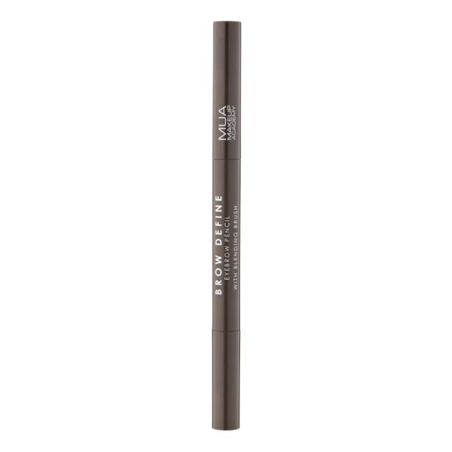 MUA Brow Pencil  & Blending Brush, Dark Brown, Μολύβι Φρυδιών Με Βουρτσάκι