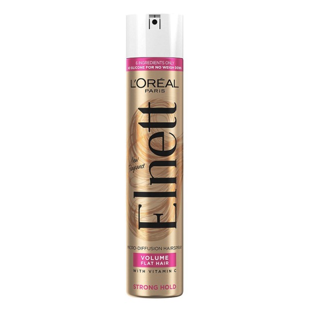 Loreal Paris Elnett Volume Spray Λακ Μαλλιών για Όγκο έως και 48 ώρες Πολύ Δυνατό Κράτημα, 400ml