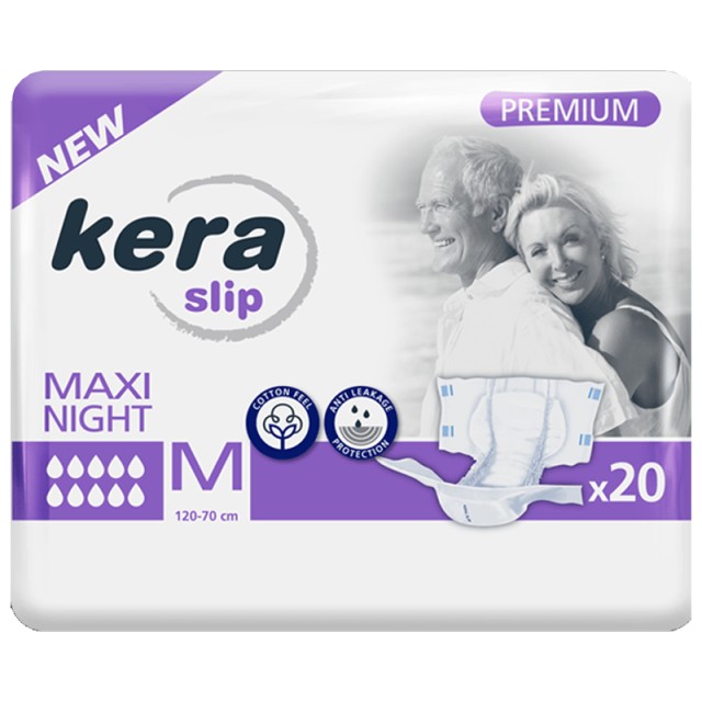 Kera Adult Diapers Slip Maxi Night Πάνες Ακράτειας Νυκτός, Medium, 20τμχ