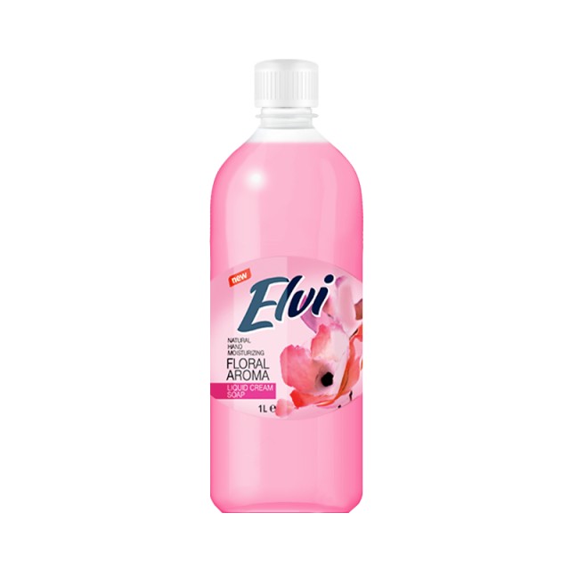 Elvi Floral Aroma Handwash, Ανταλλακτικό Υγρό Κρεμοσάπουνο, 1lt