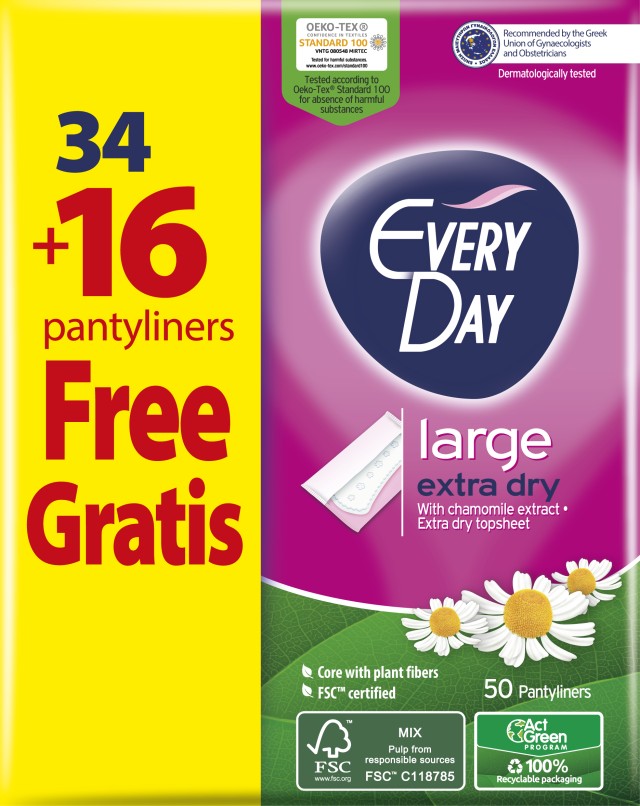 Every Day Σερβιετάκια Extra Dry LARGE οικονομική συσκευασία 34 τεμ. + 16 τεμ. Δώρο