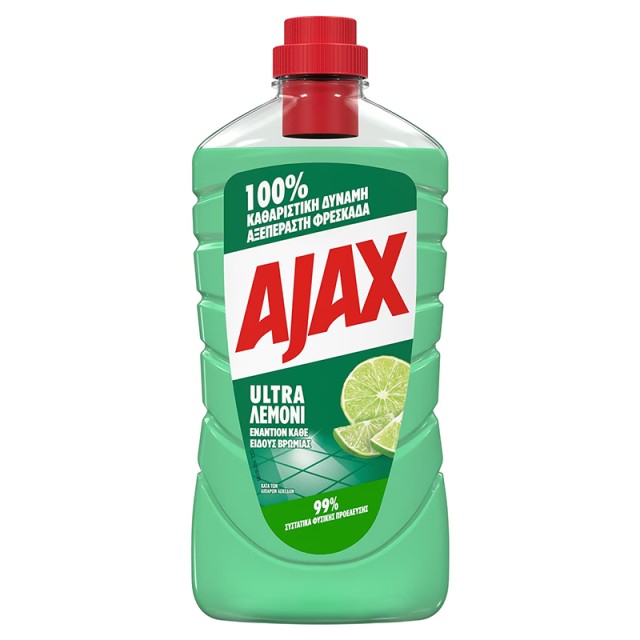 Ajax Ultra Λεμόνι, Υγρό Καθαριστικό Δαπέδου 1lt