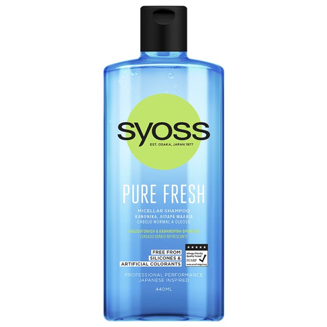 Syoss Pure Fresh, Σαμπουάν για Κανονικά & Λιπαρά Μαλλιά, 440ml