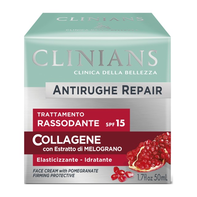 Clinians Antiwrinkle Repair Day Cream με Κολλαγόνο & Εκχύλισμα Ροδιού, Αντιρυτιδική Κρέμα Ημέρας, 50ml