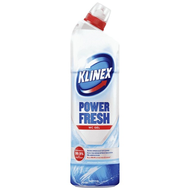 Klinex Wc Gel Total Power Φρεσκάδα Ωκεανού, Καθαριστικό Λεκάνης 750ml