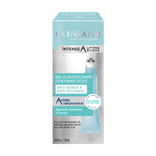 Clinians Intense-A Lifting Eye Contour with Hyaluronic Acid Roll-on, Gel Ματιών σε Roll-on για Μαύρους κύκλους & Σακούλες, 15ml