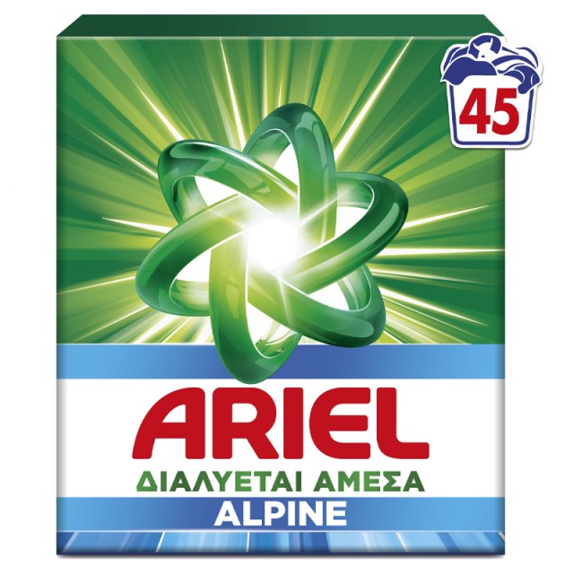 Ariel Alpine Σκόνη Πλυντηρίου Ρούχων 45 Μεζούρες