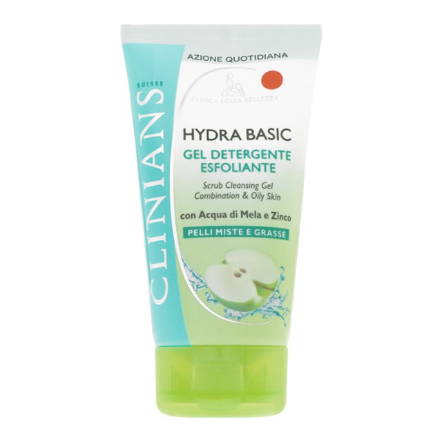 Clinians Hydra Basic Scrub Cleansing Gel, Scrub Gel Καθαρισμού Μικτό έως Λιπαρό δέρμα, 150ml