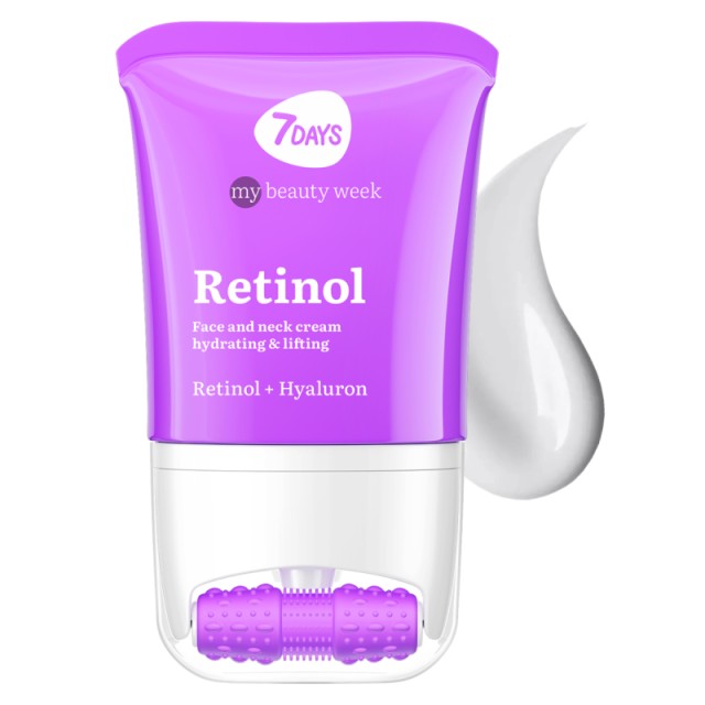 7DAYS MB Retinol Face&Neck Hydra&Lift & Face/Neck Roller, Αντιγηραντική Κρέμα για Πρόσωπο & Λαιμό με Ρετινόλη, 80ml