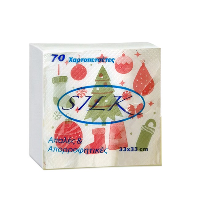 Silk Λευκές Χαρτοπετσέτες Xmas Edition 33x33cm, 70τμχ