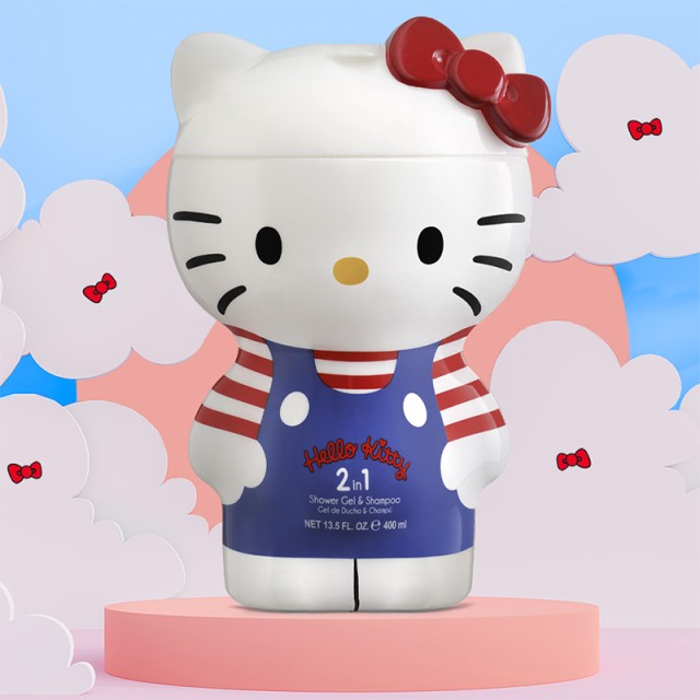 Air Val Hello Kitty 2 in 1 Shower Gel & Shampoo 2D, Παιδικό Σαμπουάν & Αφρόλουτρο, 400ml