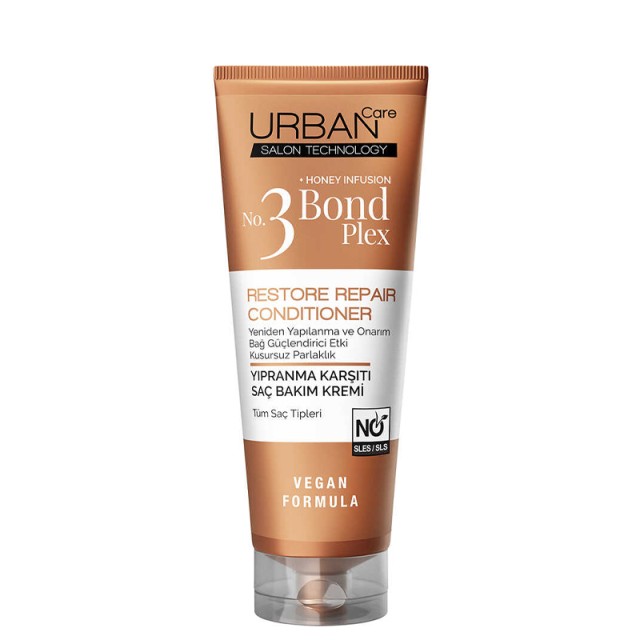 Urban Care No. 3 Bond Plex Hair Care Conditioner, Μαλακτική Κρέμα Μαλλιών για Βαθιά Ενυδάτωση & Αποκατάσταση, 250ml