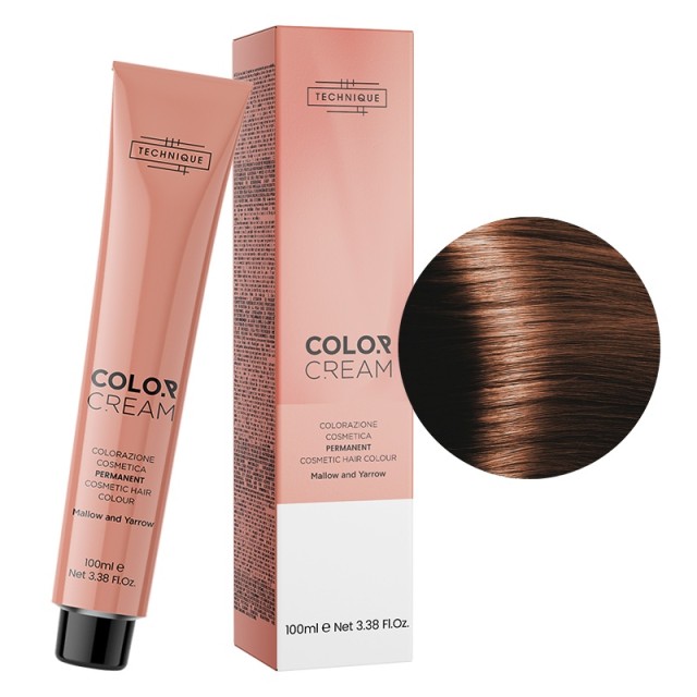 Technique Color Cream Χάλκινες Αποχρώσεις, Μόνιμη Βαφή σε Σωληνάριο, 100ml - Ξανθό Χάλκινο Ψυχρό 7.41