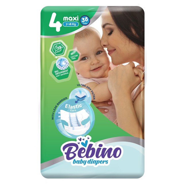 Bebino Βρεφικές Πάνες Maxi No4 7-18kg, 38τμχ