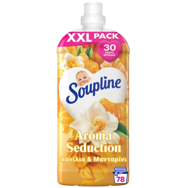 Soupline Aroma Seduction Συμπυκνωμένο Μαλακτικό Ρούχων Βανίλια & Μανταρίνι, 78μεζ, 1,638lt