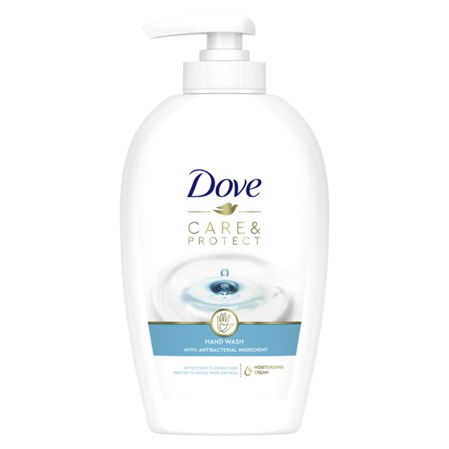 Dove Care & Protect Hand Wash, Ενυδατικό Υγρό Σαπούνι Χεριών με Αντιβακτηριακό Συστατικό, 250ml