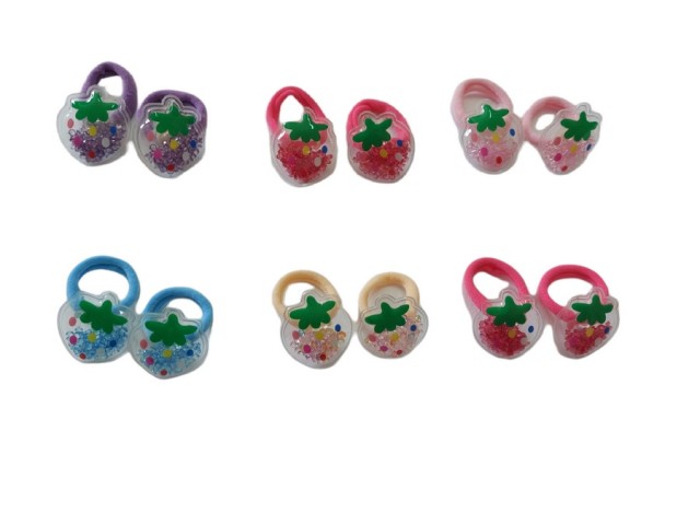 Ro Accessories Παιδικό Λάστιχο Μαλλιών Φράουλες  Σετ 2τμχ