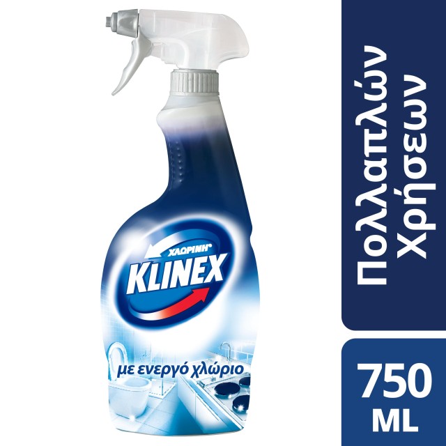 Klinex Απολλυμαντικό Spray Πολλαπλών Χρήσεων Με Ενεργό Χλώριο 750ml