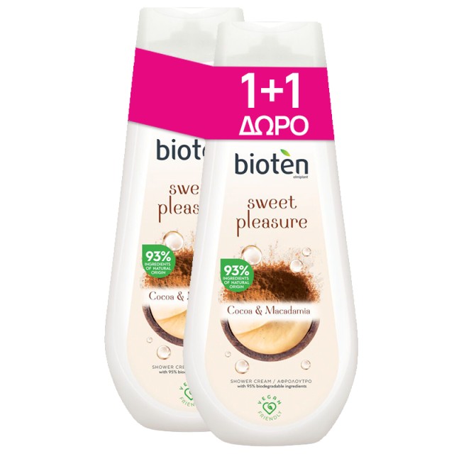 Bioten Sweet Pleasure Cocoa & Macadamia, Αφρόλουτρο 2x750ml 1+1 ΔΩΡΟ