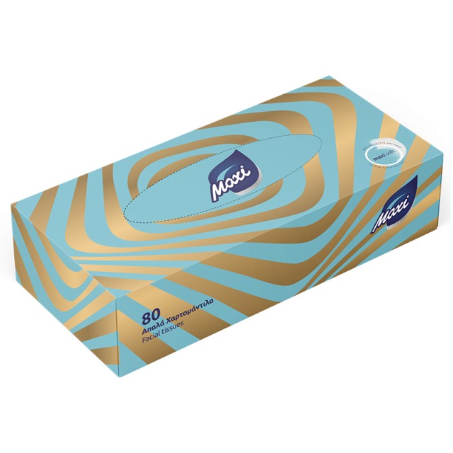 Maxi Facial Tissues, Χαρτομάντηλα 80τμχ, 0.2 kg