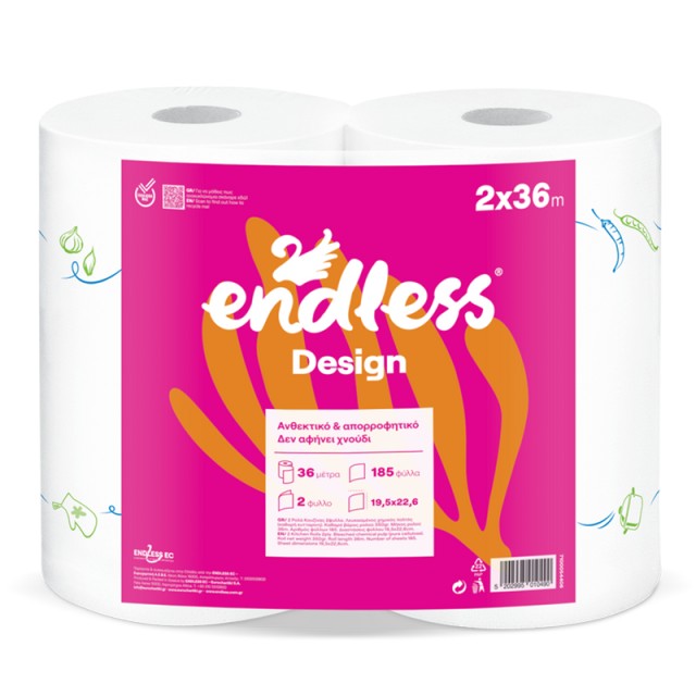 Endless Design 2φυλλο Χαρτί Κουζίνας 350g 2x36m