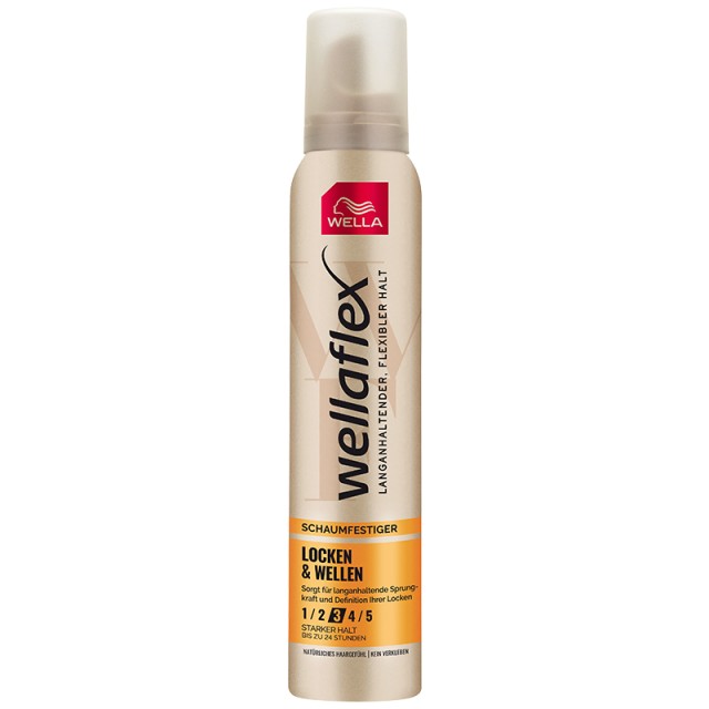 Wellaflex Locken & Wellen Strong Hold Mousse No3, Αφρός για Δυνατό Κράτημα σε Σγουρά & με Μπούκλες μαλλιά 200ml