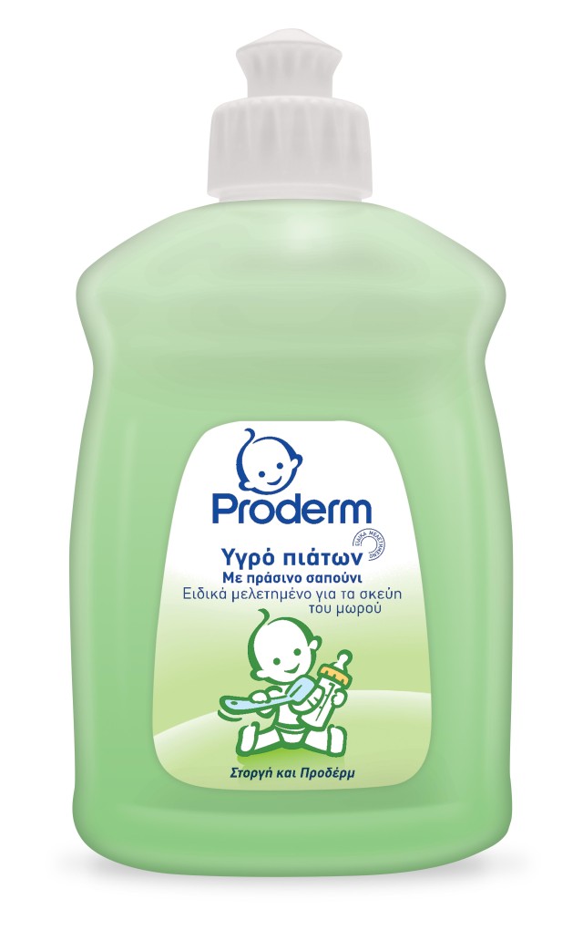 Proderm Πράσινο Σαπούνι, Υγρό Πιάτων, Ειδικά Μελετημένο γiα τα Σκεύη Μωρού, 500ml