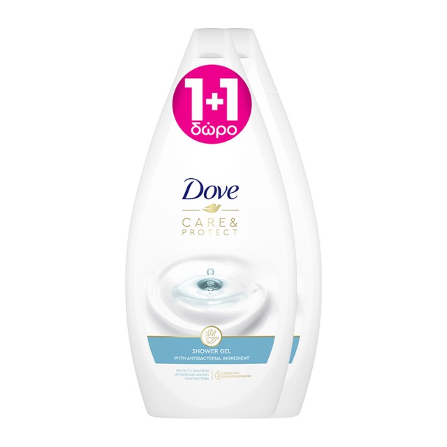 Dove Care & Protect Shower Gel, Αφρόλουτρο 2x450ml, 1+1 ΔΩΡΟ
