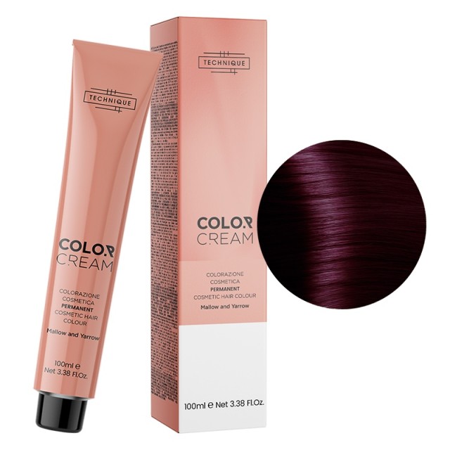 Technique Color Cream Ζωηρές Αποχρώσεις, Μόνιμη Βαφή σε Σωληνάριο, 100ml - Καστανό Μωβ 4.62
