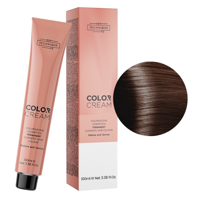 Technique Color Cream Gold Αποχρώσεις, Μόνιμη Βαφή σε Σωληνάριο, 100ml - Ξανθό Χρυσό Μαονί 7.35