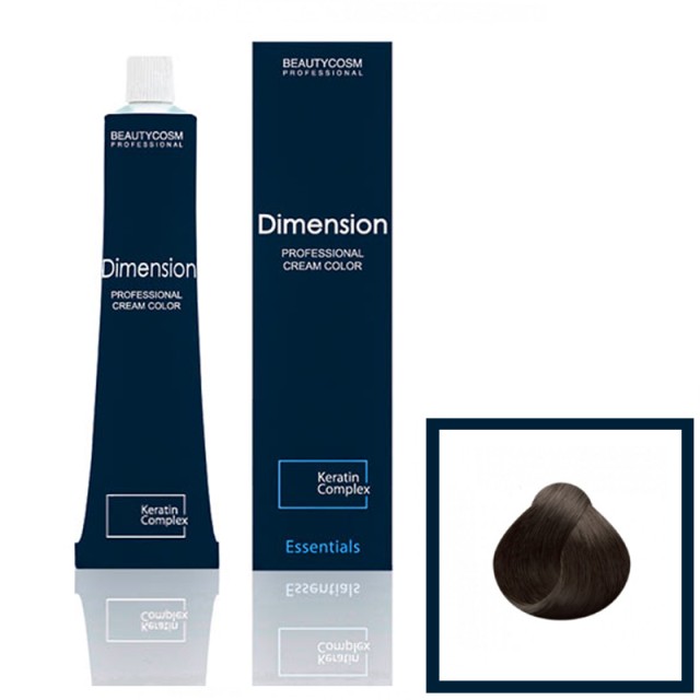 Dimension Hair Color Cream Επαγγελματική Βαφή Μαλλιών με Σύμπλεγμα Πρωτεϊνών Κερατίνης, Νο 4 Καστανό, 100ml