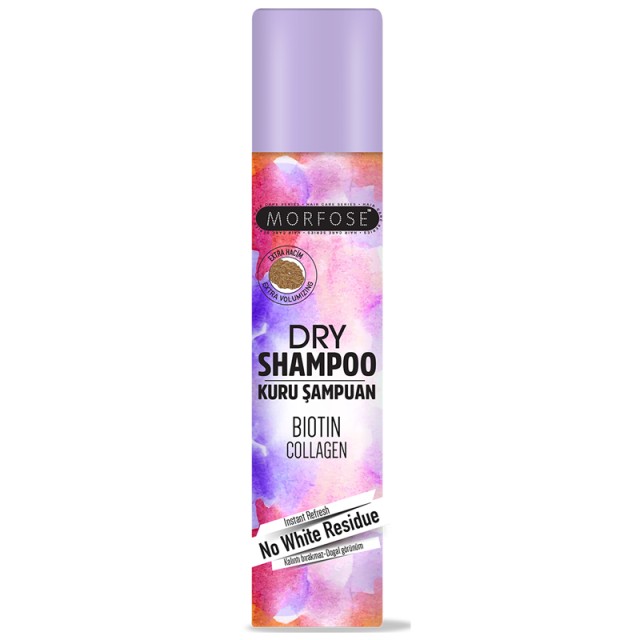 Morfose Dry Shampoo Extra Volumizing Ξηρό Σαμπουάν Για Όγκο Στα Μαλλιά Με Βιοτίνη & Κολλαγόνο, 200ml