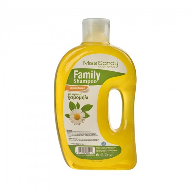 Miss Sandy Family Shampoo, Σαμπουάν Χαμομήλι & Μέλι για Όλους τους Τύπους Μαλλιών,  Οικονομική Συσκευασία, 2000ml