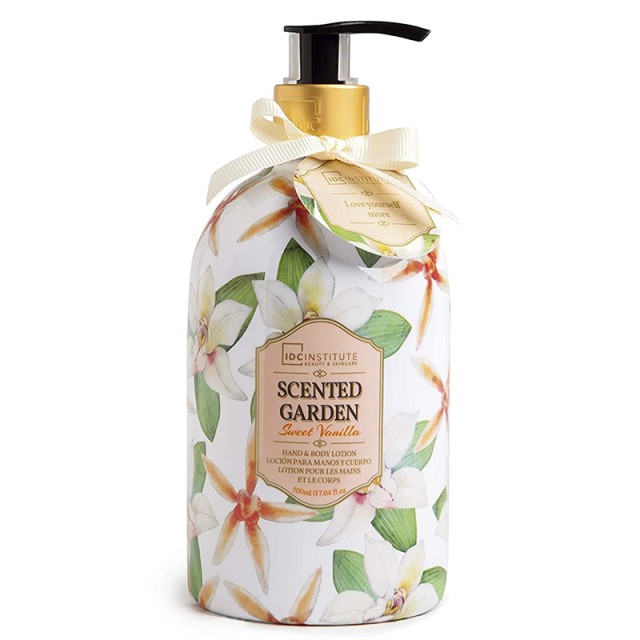 IDC Institute Scented Garden Sweet Vanilla Hand & Body Lotion, Ενυδατική Λοσιόν Χεριών & Σώματος 500ml