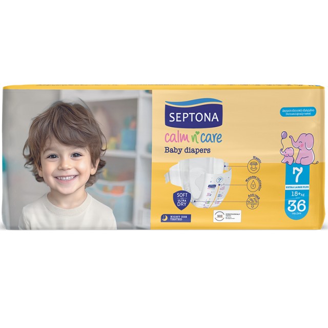 Septona Calm N Care Πάνες Extra Large Plus No 7 (15+Kg) 36τμχ