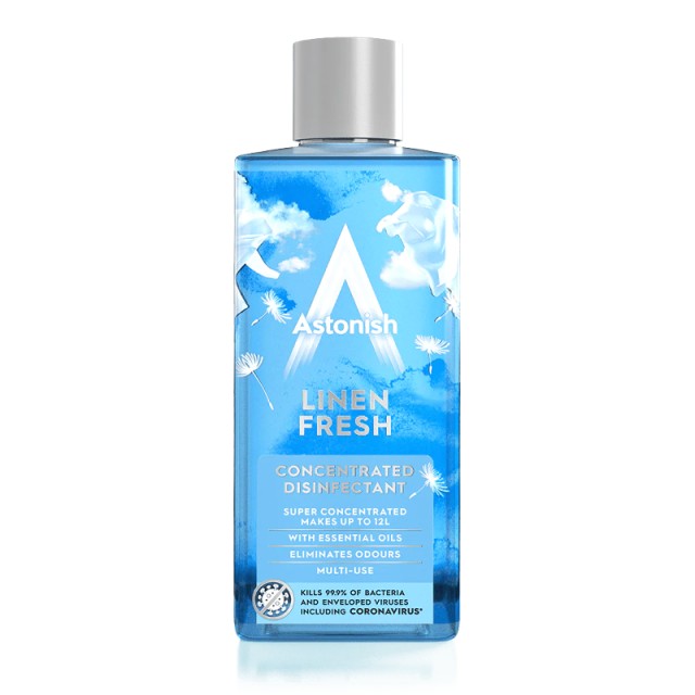 Astonish Concentrated Disinfectant Fresh Linen, Συμπυκνωμένο Υγρό Απολυμαντικό Πολλαπλών Χρήσεων, 300ml