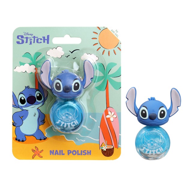 AIR-VAL Stitch Nail Polish Μπλε, Παιδικό Βερνίκι Νυχιών με 3D Καπάκι 8ml