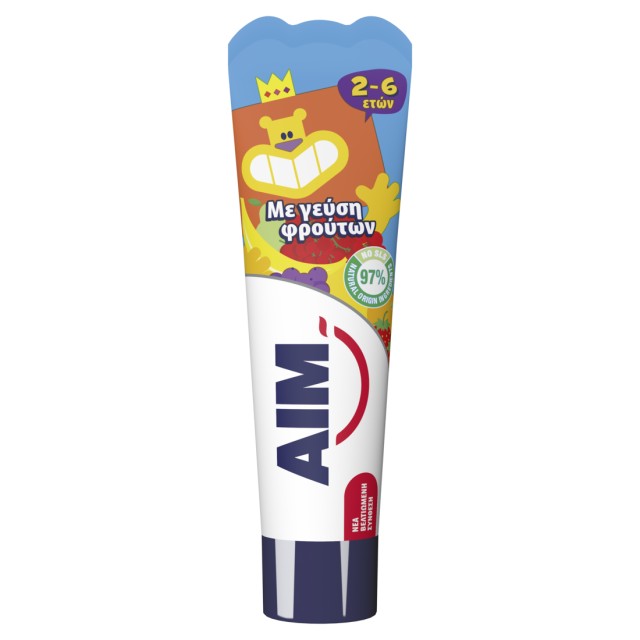 Aim Kids 2-6 ετών με γεύση Φρούτων, Παιδική Οδοντόκρεμα, 50ml