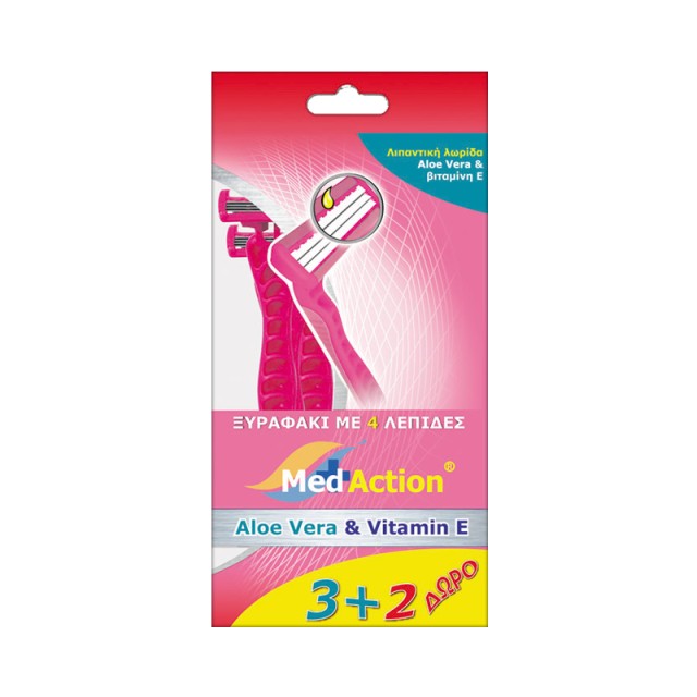 Γίφα Ξυραφάκια Medaction PINK4 Ροζ 4λέπιδα, 5τεμ.
