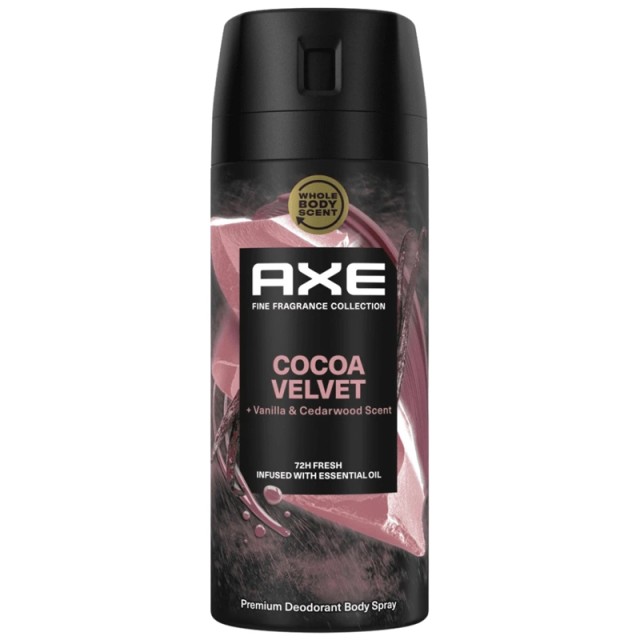 Axe Fine Fragrance Collection Cocoa Velvet, Ανδρικό Αποσμητικό Σπρέι, 150ml