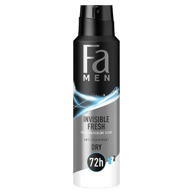 Fa Men Invisible Fresh, Ανδρικό Αποσμητικό Σπρέι, 150ml