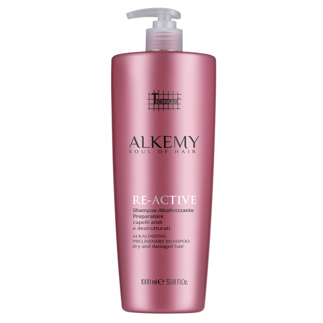 Technique Alkemy Re-Active Shampoo, Σαμπουάν με Αλκαλικό PH για βαθύ καθαρισμό πριν απο εφαρμογή θεραπειών, 1000ml