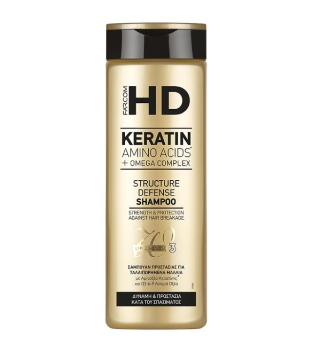 HD Keratin Structure Defense Shampoo, Σαμπουάν για Ξηρά & Ταλαιπωρημένα Μαλλιά, 400ml