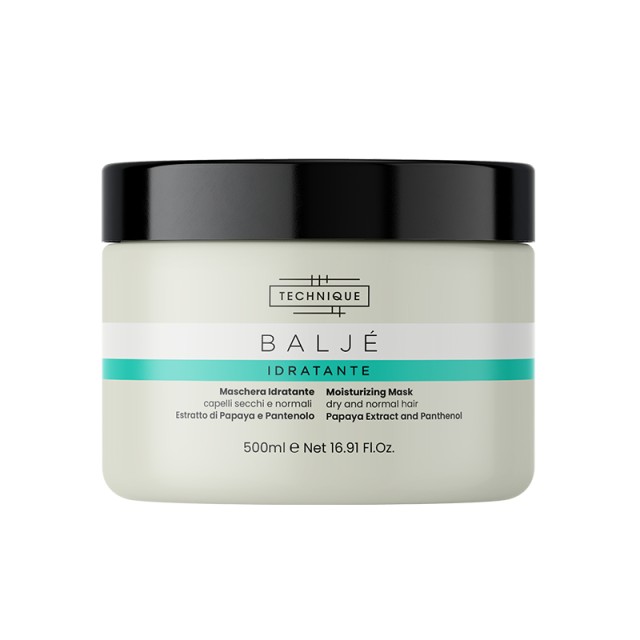 Technique Baljé Moisturising Multiactive Hair Mask, Μάσκα Περιποίησης & Ενυδάτωσης για Ξηρά & Ταλαιπωρημένα Μαλλιά με Papaya & Πανθενόλη, 2x500ml 1+1 ΔΩΡΟ