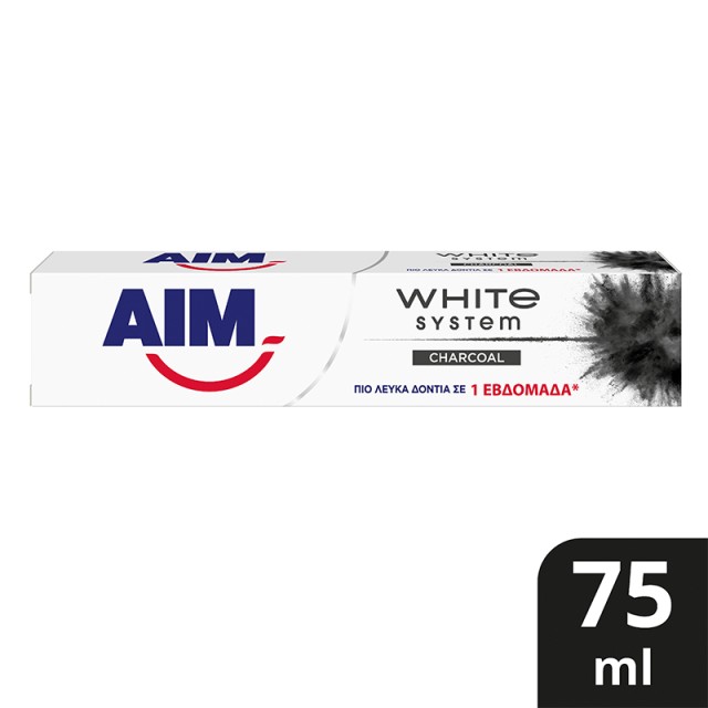 Aim White System Charcoal, Οδοντόκρεμα για Λευκά Δοντιά, 75ml