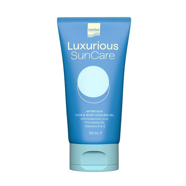 Luxurious Sun Care After Sun Cooling Gel Face & Body, Καταπραϋντικό & Ενυδατικό gel για μετά την έκθεση στον ήλιο για Πρόσωπο & Σώμα, 150ml